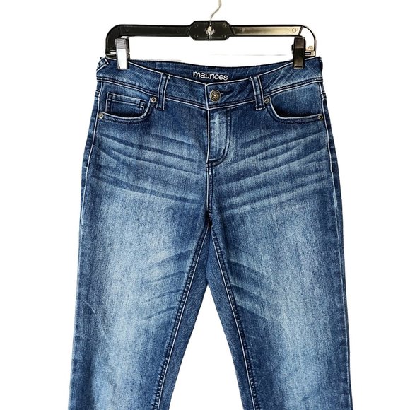 Maurices Women's Mid Rise Medium Wash Skinny Stretch Blue Denim Jeans Size 5/6L - Picture 2 of 8